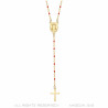 CP0057-RED BOBIJOO Jewelry Rosary Sainte Sara Necklace woman Steel Red Gold