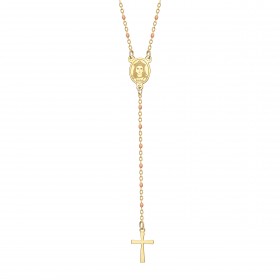 Chapelet Sainte Sara Collier femme Acier Or Rose bobijoo