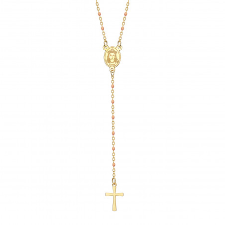 Chapelet Sainte Sara Collier femme Acier Or Rose bobijoo