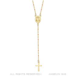 Chapelet Sainte Sara Collier femme Acier Or Rose bobijoo