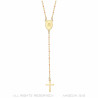 CP0057-PINK BOBIJOO Jewelry Rosary Sainte Sara Necklace woman Steel Rose Gold