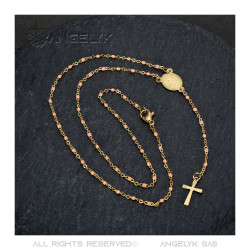 Chapelet Sainte Sara Collier femme Acier Or Rose bobijoo