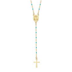 Chapelet Sainte Sara Collier femme Acier Or Bleu bobijoo
