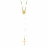 CP0057-BLUE BOBIJOO Jewelry Rosary Sainte Sara Necklace woman Steel Gold Blue