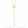 CP0057-BLUE BOBIJOO Jewelry Rosario Sainte Sara Collana donna Acciaio Oro Blu