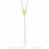 CP0057-BLUE BOBIJOO Jewelry Rosario Sainte Sara Collana donna Acciaio Oro Blu