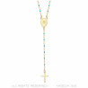 CP0057-BLUE BOBIJOO Jewelry Rosario Sainte Sara Collana donna Acciaio Oro Blu