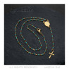 CP0057-BLUE BOBIJOO Jewelry Rosario Sainte Sara Collana donna Acciaio Oro Blu