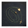 CP0057-BLUE BOBIJOO Jewelry Rosary Sainte Sara Necklace woman Steel Gold Blue