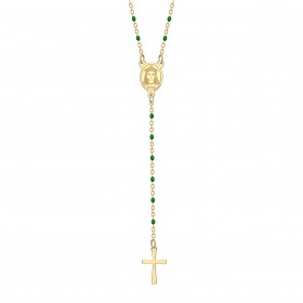 Chapelet Sainte Sara Collier femme Acier Or Vert bobijoo