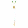 CP0057-GREEN BOBIJOO Jewelry Rosary Sainte Sara Necklace woman Steel Gold Green