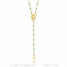CP0057-GREEN BOBIJOO Jewelry Rosario Sainte Sara Collar mujer Acero Oro Verde