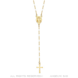 CP0057-WHITE BOBIJOO Jewelry Rosary Sainte Sara Necklace woman Steel White Gold
