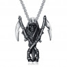 PE0048NEW BOBIJOO Jewelry Colgante Grim Reaper Skull Biker Acero inoxidable