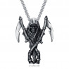PE0048NEW BOBIJOO Jewelry Grim Reaper Skull Biker Pendant Stainless Steel