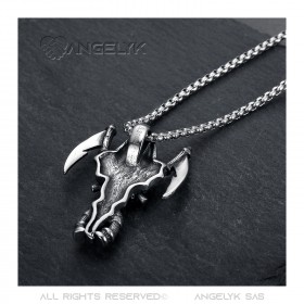 Pendentif Faucheuse Tête de Mort Biker Acier inoxydable bobijoo