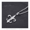 PE0123 BOBIJOO Jewelry Pendant Fleur de Lys Steel, Silver + Chain 60 cm