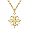 PEF0046 BOBIJOO Jewelry Occitan Cross Pendant Cathare Woman Stainless Steel Gold