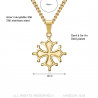 PEF0046 BOBIJOO Jewelry Okzitanisches Kreuz Anhänger Katharer Frau Edelstahl Gold