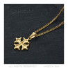 PEF0046 BOBIJOO Jewelry Occitan Cross Pendant Cathare Woman Stainless Steel Gold