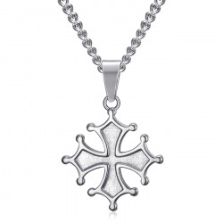 Pendentif croix Occitane Femme Cathare Acier inoxydable bobijoo