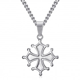 Pendentif croix Occitane Femme Cathare Acier inoxydable bobijoo