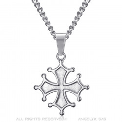 PEF0046S BOBIJOO Jewelry Occitan Cross Pendant Cathare Woman Stainless Steel