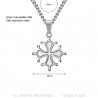 Pendentif croix Occitane Femme Cathare Acier inoxydable bobijoo