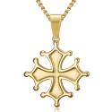 PE0154 BOBIJOO Jewelry Okzitanisches Kreuz Anhänger Cathare Man Edelstahl Gold