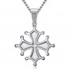 PE0154S BOBIJOO Jewelry Occitan Cross Pendant Cathare Man Stainless Steel Silver