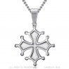 PE0154S BOBIJOO Jewelry Occitan Cross Pendant Cathare Man Stainless Steel Silver