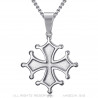 PE0154S BOBIJOO Jewelry Okzitanisches Kreuz Anhänger Cathare Man Edelstahl Silber