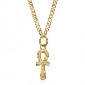 PEF0072 BOBIJOO Jewelry Colgante cruz de la vida Mujer 12mm Discreto y fino Acero Oro