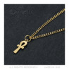 PEF0072 BOBIJOO Jewelry Cross of life pendant Woman 12mm Discreet and fine Steel Gold
