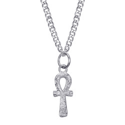 PEF0072S BOBIJOO Jewelry Ciondolo Croce della vita Donna 12mm Discreto e pregiato Acciaio Argento