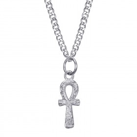 Croix de vie pendentif Femme 12mm Discret et fin Acier Argent bobijoo