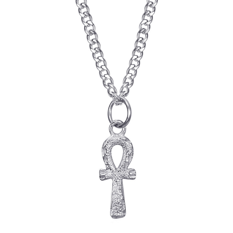 Croix de vie pendentif Femme 12mm Discret et fin Acier Argent bobijoo