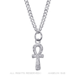 Croix de vie pendentif Femme 12mm Discret et fin Acier Argent bobijoo