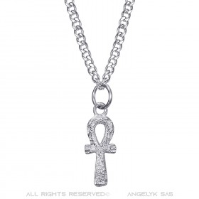 PEF0072S BOBIJOO Jewelry Ciondolo Croce della vita Donna 12mm Discreto e pregiato Acciaio Argento