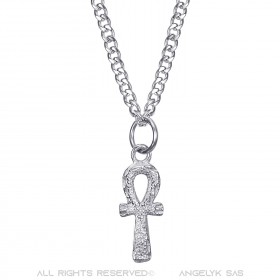 Croix de vie pendentif Femme 12mm Discret et fin Acier Argent bobijoo