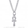 PEF0072S BOBIJOO Jewelry Colgante cruz de la vida Mujer 12mm Discreto y fino Acero Plata