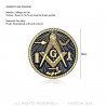 PIN0012 BOBIJOO Jewelry Pins, Masonic Round Death's Head Colour Black and Gold