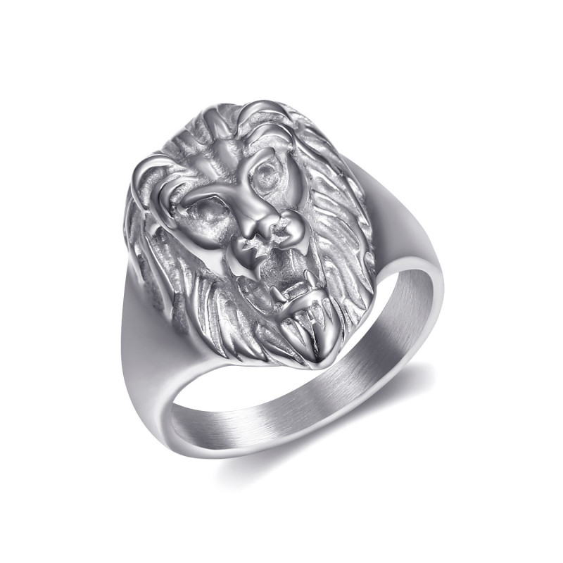 BA0315S BOBIJOO Jewelry Lion head ring Small model Child Woman Man Steel