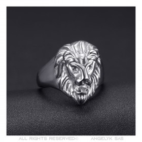 BA0315S BOBIJOO Jewelry Lion head ring Small model Child Woman Man Steel