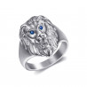 Anello testa di leone Modello piccolo Bambino Steel Eyes Blue bobijoo