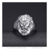 Bague tete de lion Petit modèle Enfant Acier Yeux Diamant bobijoo