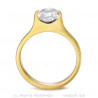 BAF0059 BOBIJOO Jewelry Solitaire marquise-style ring, Stainless steel and Gold