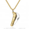 PE0343 BOBIJOO Jewelry Colgante Proxy mini cuchillo y cadena Acero inoxidable Oro