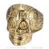 BA0204 BOBIJOO Jewelry Skull Biker Mexico Skull Anillo Acero Inoxidable Oro