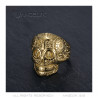 BA0204 BOBIJOO Jewelry Skull Biker Mexico Skull Anillo Acero Inoxidable Oro